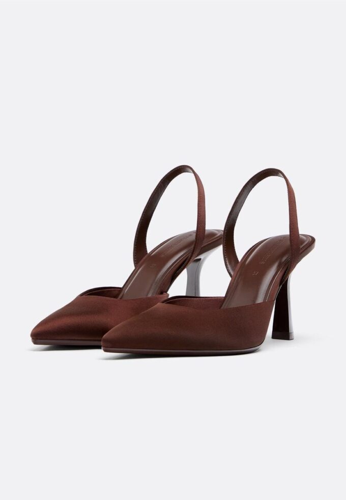 Zapatos de tacón de aguja con efecto satinado Zapatos de tacón de aguja con efecto satinado