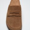 Zuecos tipo mocasín de piel sin espalda