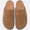 Zuecos tipo mocasín de piel sin espalda